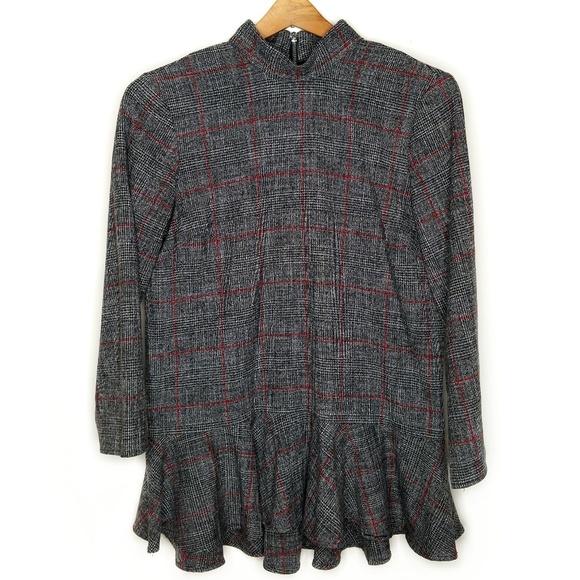 Zara Tops - Zara Woman Plaid Peplum Zip Back Top Small